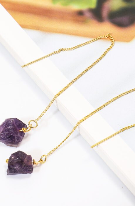 Amethyst Stone Earring14K Gold Plated