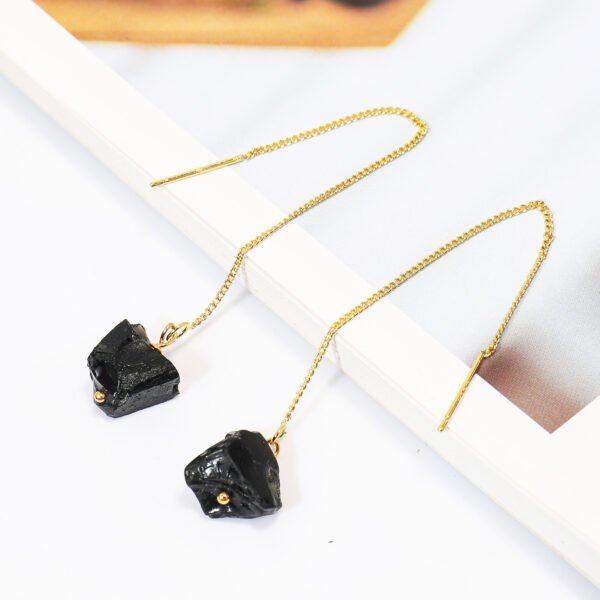 Black Obsidian Stone Earring