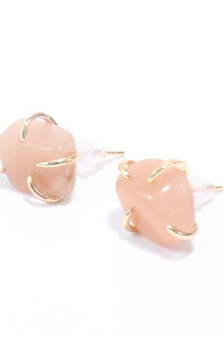 Pink Opal Gemstone Ear Studs