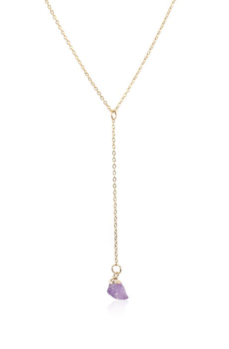 14K Gold Plated Amethyst Necklace