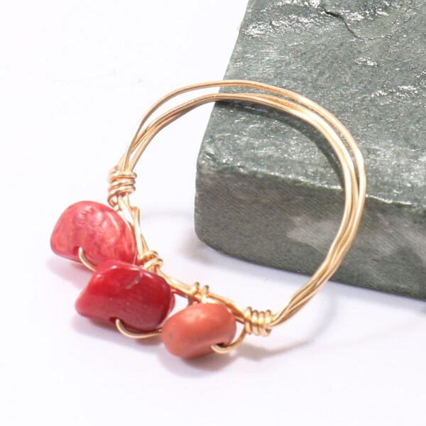 Red Coral Gemstone Ring
