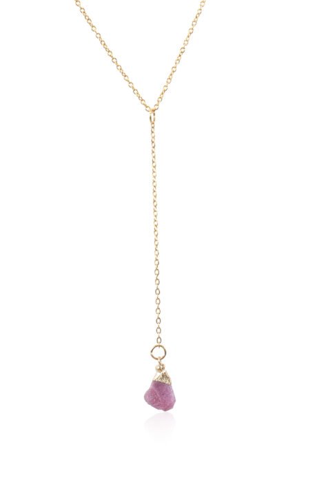 14K Gold Plated Ruby Necklace