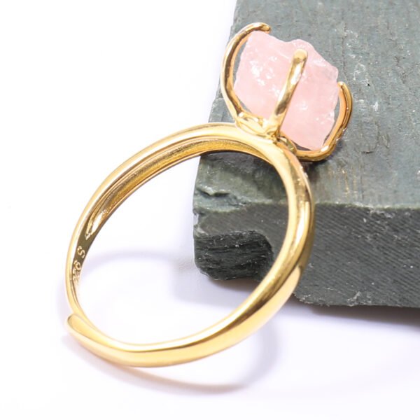 Raw Rose Quartz Stone Ring