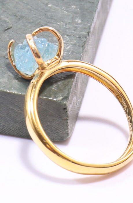 Raw Aquamarine Stone Ring
