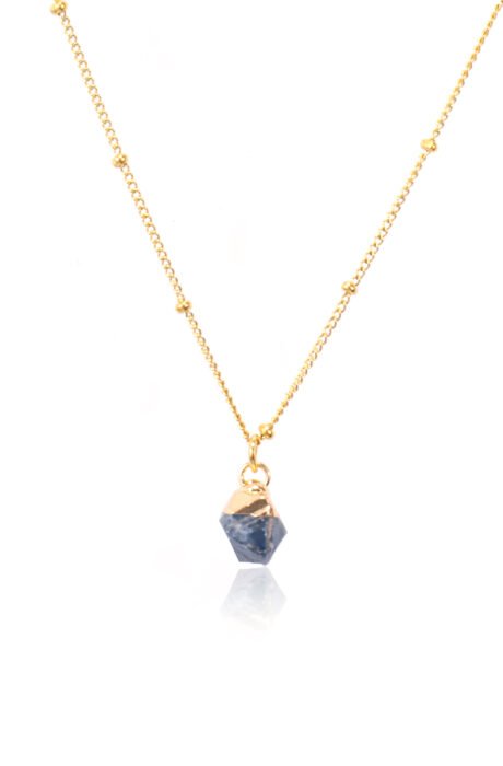 14k Gold Plated Sapphire Pendant Necklace