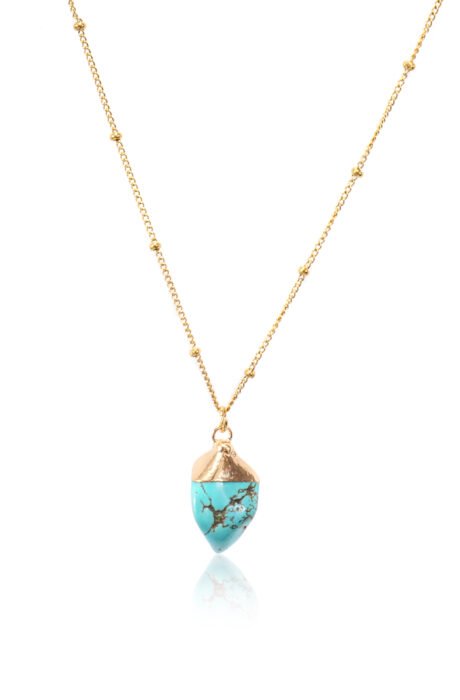 14k Gold Plated Turquoise Pendant