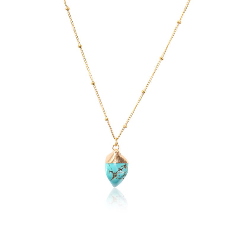 14k Gold Plated Turquoise Pendant
